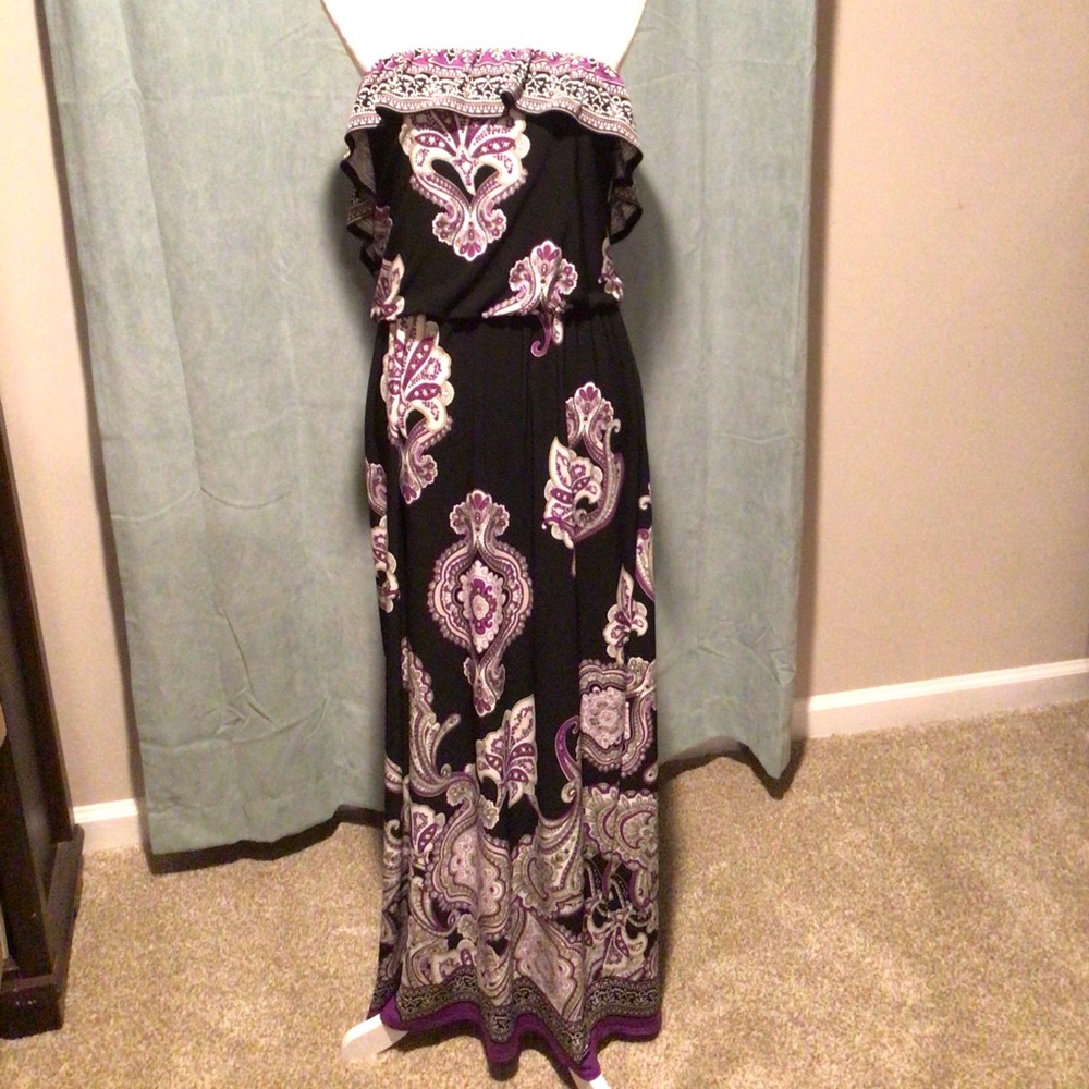 WHBM Long Strapless Maxi Dress
